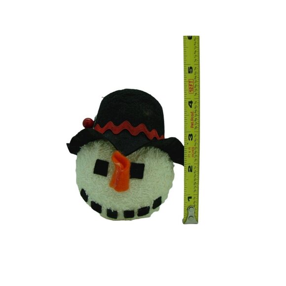 White Fuzzy Fleece Felt Fabric Hanging Snowman Christmas Ornament Tree Decor - Picture 4 of 6